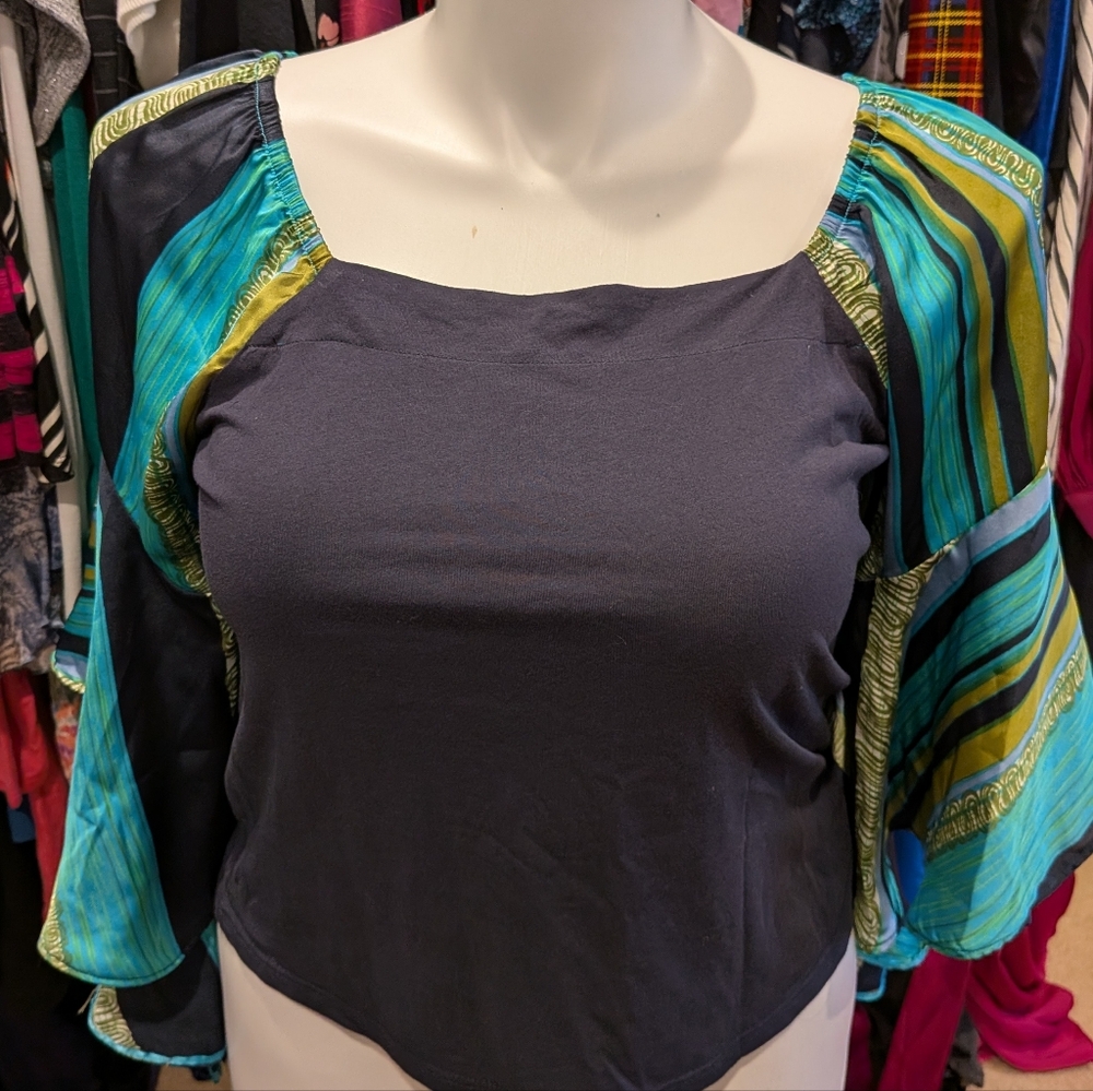 Stylish Women's Teal and Blue Top - M